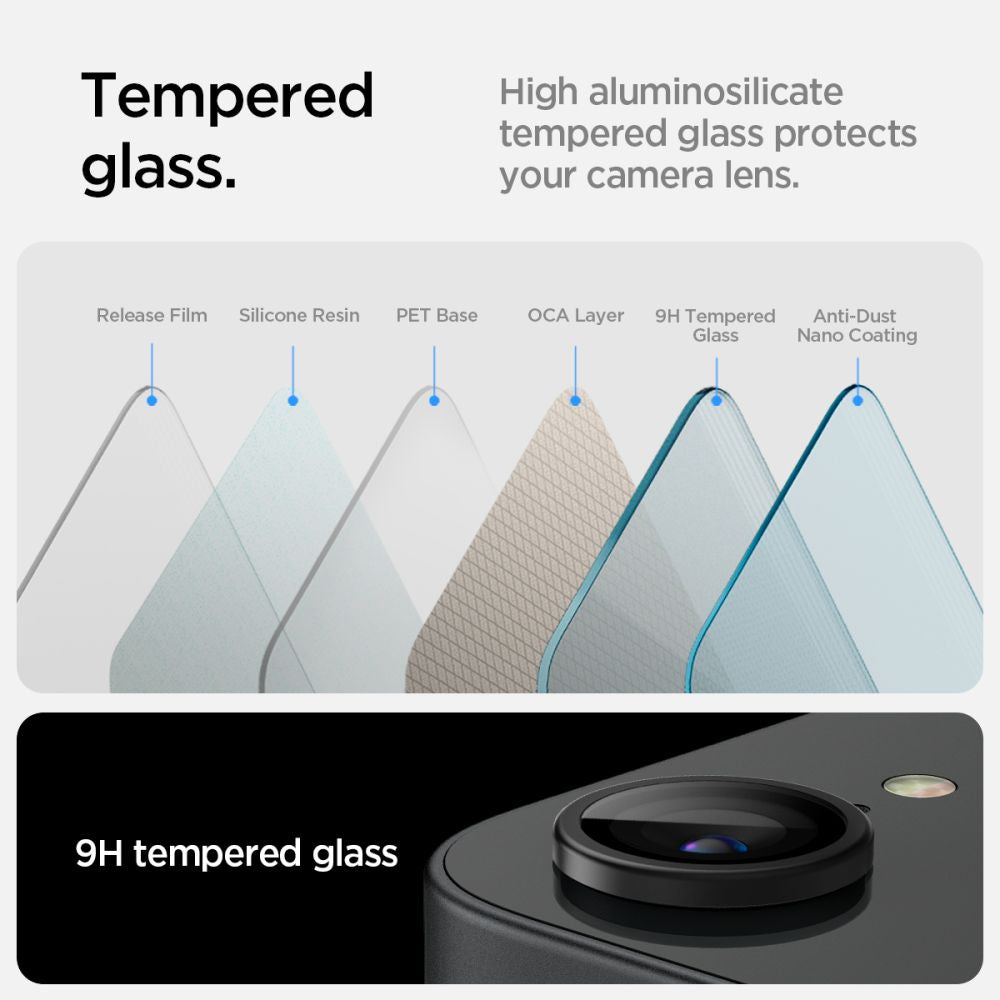 OCHRANNÉ TVRDENÉ SKLO PRE ŠOŠOVKU FOTOAPARÁTU SPIGEN OPTIK PRO GLAS.TR ”EZ FIT” CAMERA PROTECTOR 2-PACK IPHONE 16E BLACK