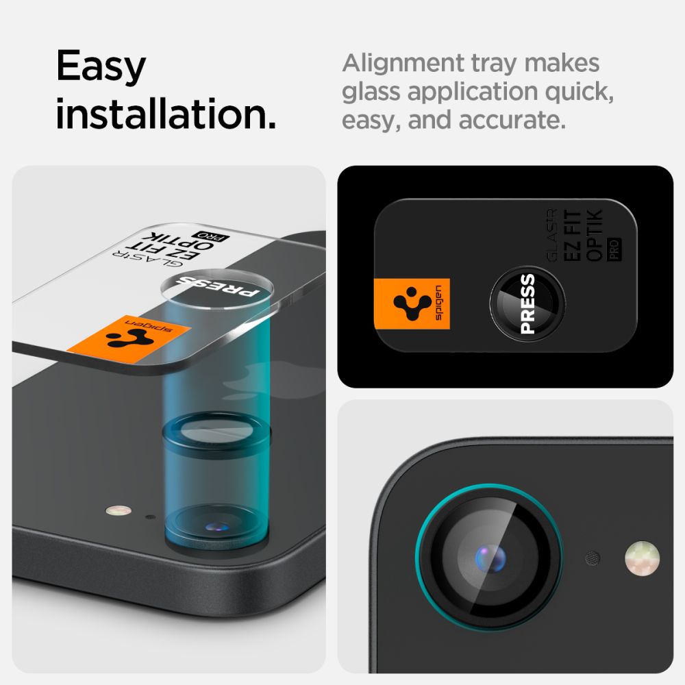 OCHRANNÉ TVRDENÉ SKLO PRE ŠOŠOVKU FOTOAPARÁTU SPIGEN OPTIK PRO GLAS.TR ”EZ FIT” CAMERA PROTECTOR 2-PACK IPHONE 16E BLACK