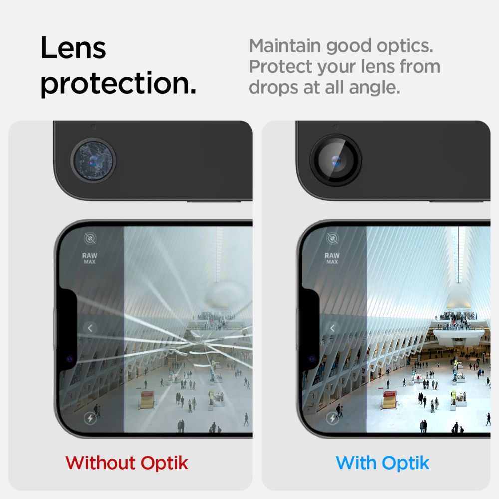OCHRANNÉ TVRDENÉ SKLO PRE ŠOŠOVKU FOTOAPARÁTU SPIGEN OPTIK PRO GLAS.TR ”EZ FIT” CAMERA PROTECTOR 2-PACK IPHONE 16E BLACK