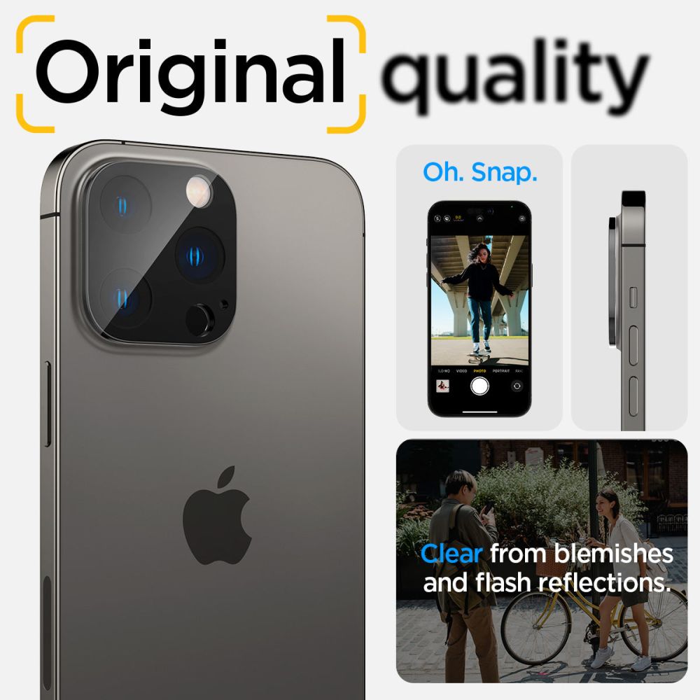 OCHRANA FOTOAPARÁTU  SPIGEN OPTIK.TR CAMERA PROTECTOR 2-PACK IPHONE 14 PRO / 14 PRO MAX BLACK