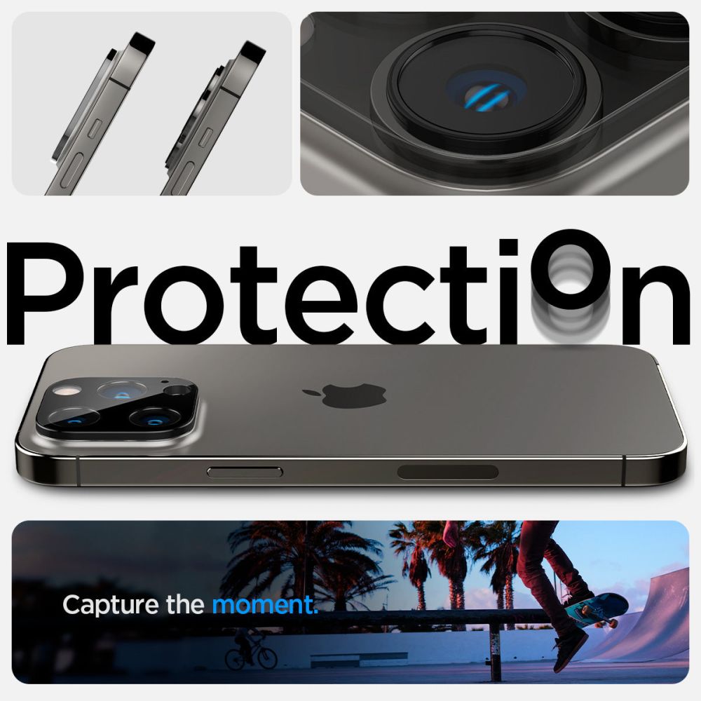 OCHRANA FOTOAPARÁTU  SPIGEN OPTIK.TR CAMERA PROTECTOR 2-PACK IPHONE 14 PRO / 14 PRO MAX BLACK
