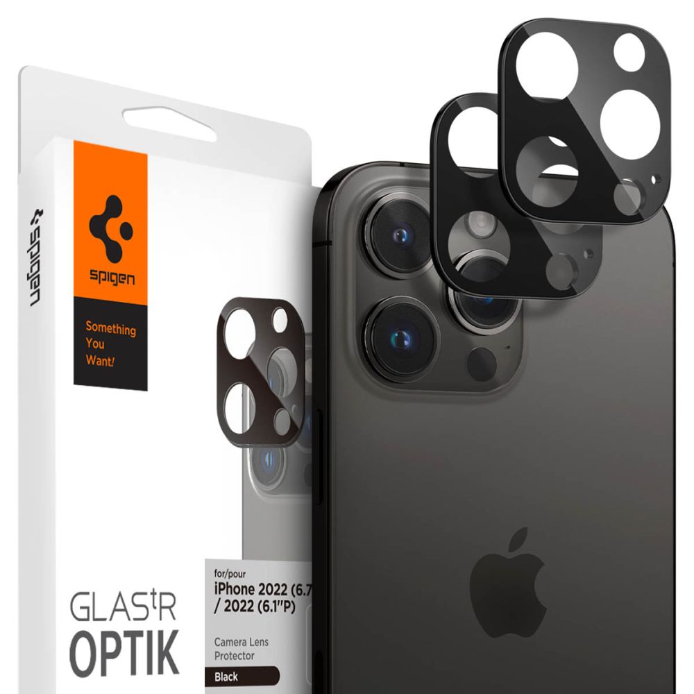 OCHRANA FOTOAPARÁTU  SPIGEN OPTIK.TR CAMERA PROTECTOR 2-PACK IPHONE 14 PRO / 14 PRO MAX BLACK