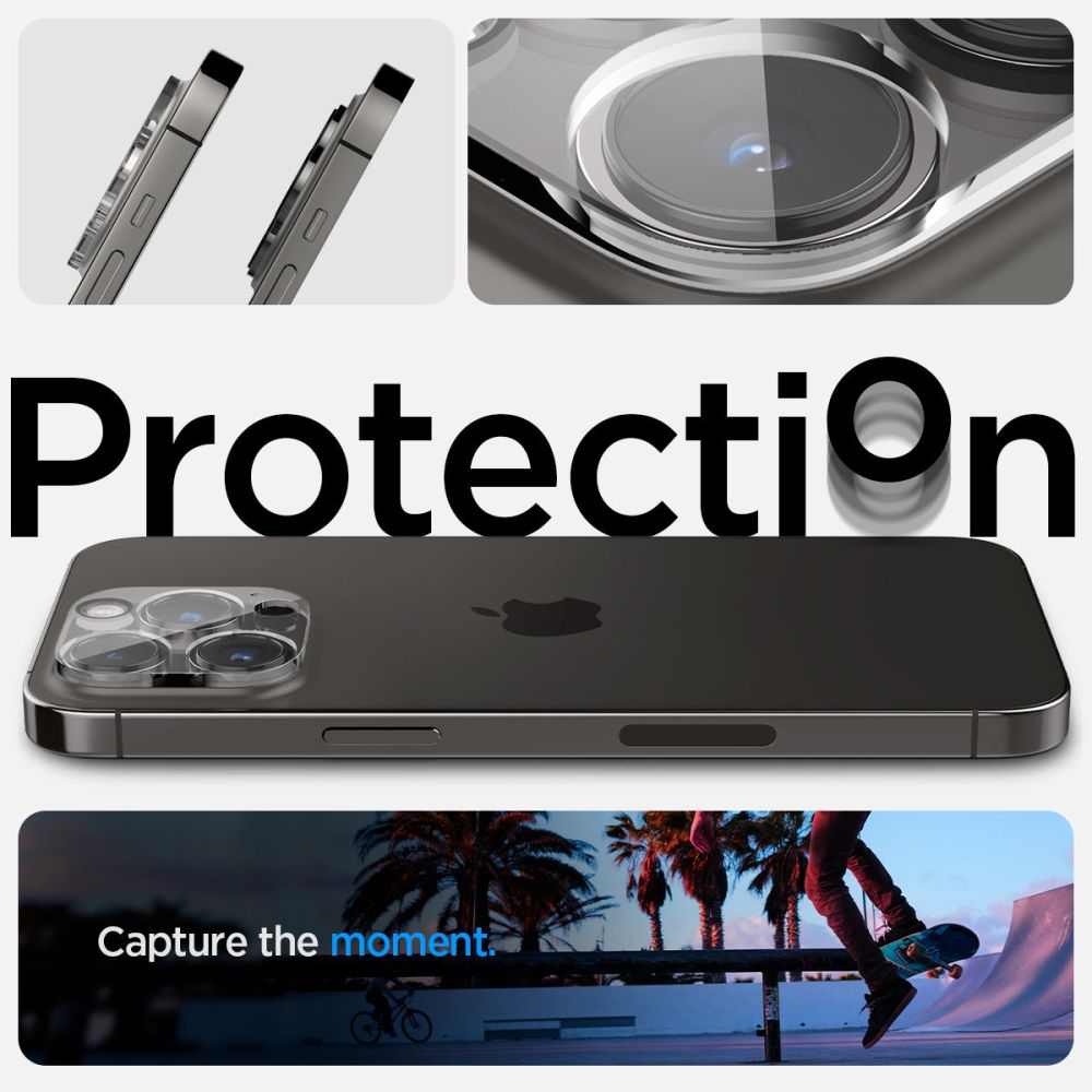 OCHRANA FOTOAPARÁTU  SPIGEN OPTIK.TR CAMERA PROTECTOR 2-PACK IPHONE 14 PRO / 14 PRO MAX CRYSTAL CLEAR