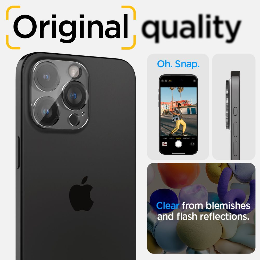 OCHRANA FOTOAPARÁTU SPIGEN OPTIK.TR CAMERA PROTECTOR 2-PACK IPHONE 14 PRO / PRO MAX / 15 PRO / PRO MAX CRYSTAL CLEAR