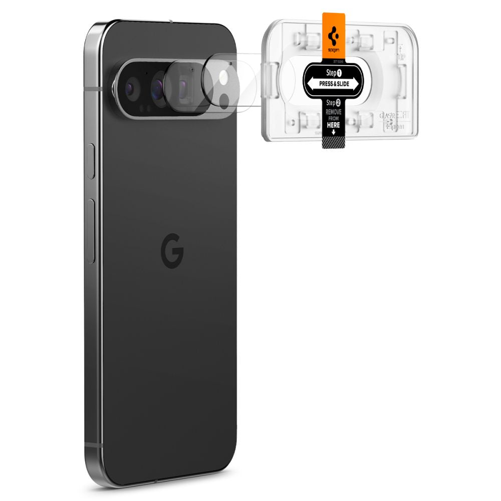 OCHRANNÉ TVRDENÉ SKLO PRE ŠOŠOVKU FOTOAPARÁTU SPIGEN OPTIK.TR ”EZ FIT” CAMERA PROTECTOR 2-PACK GOOGLE PIXEL 9 PRO CRYSTAL CLEAR