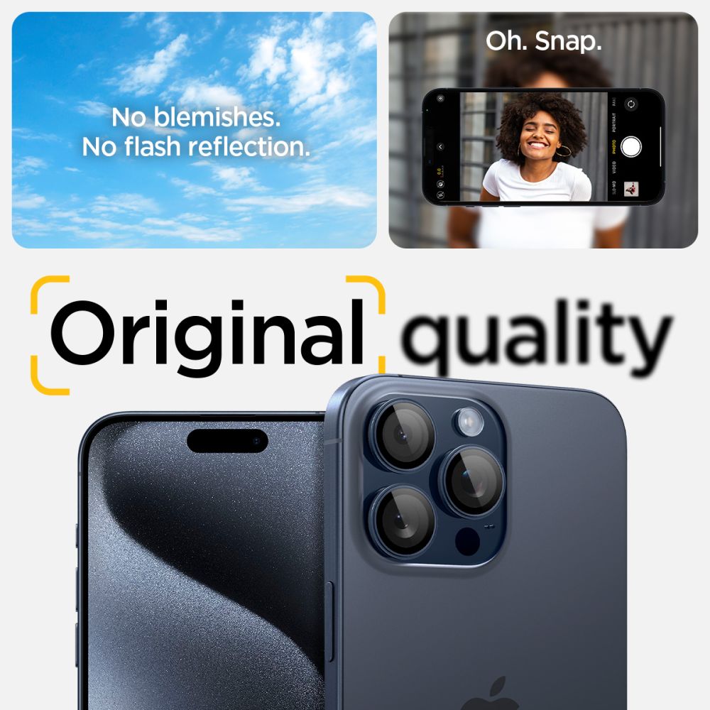 OCHRANA FOTOAPARÁTU SPIGEN OPTIK.TR ”EZ FIT” CAMERA PROTECTOR 2-PACK IPHONE 14 PRO / PRO MAX / 15 PRO / PRO MAX BLUE TITANIUM