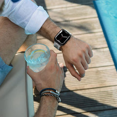 REMIENOK DOOP STAINLESS LINE APPLE WATCH 6 / 7 / 8 / 9 / 10 / SE / ULTRA 1 / 2 (44 / 45 / 46 / 49 MM) TITANIUM/ORANGE