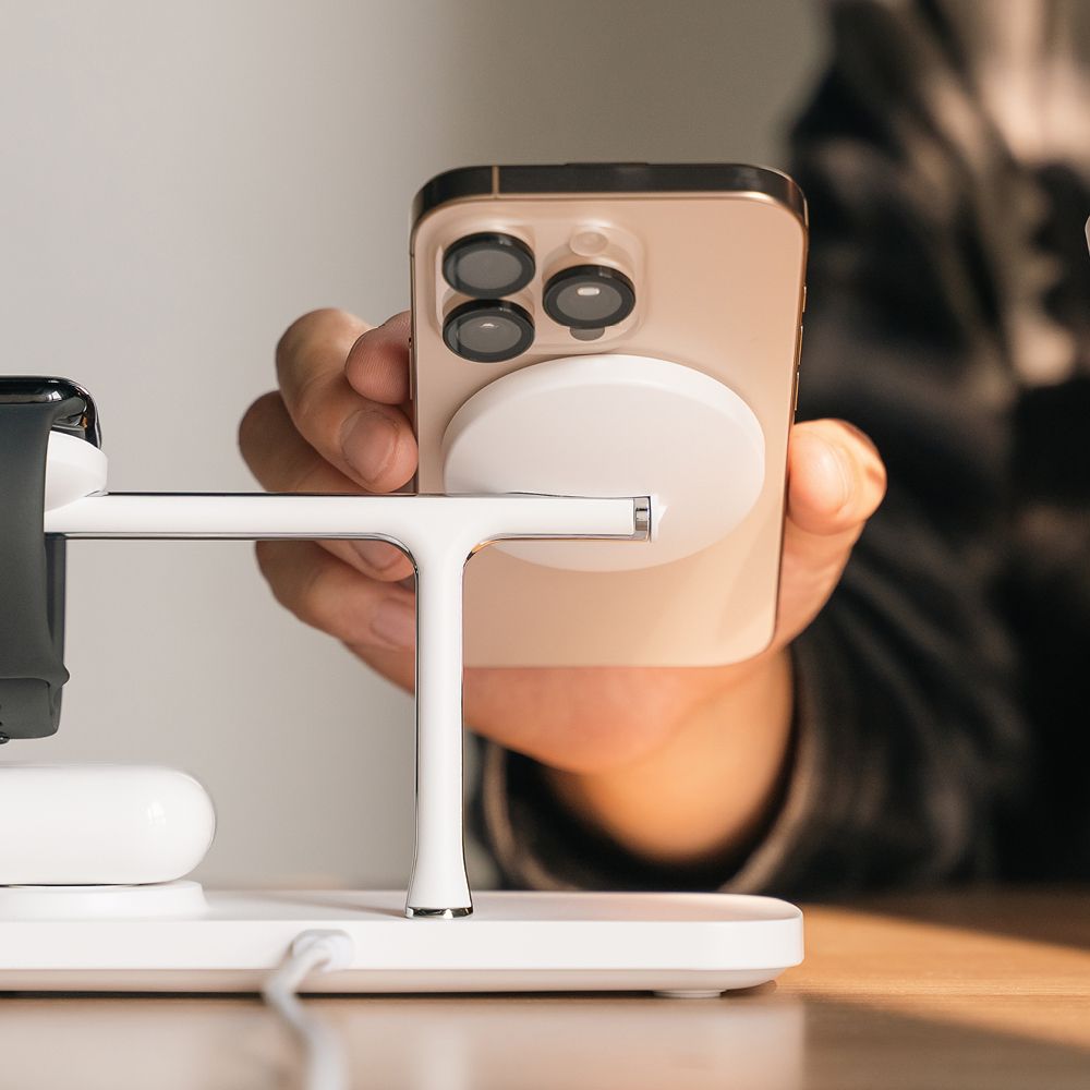 NABÍJACIA STANICA RINGKE 3IN1 QI2 MAGNETIC MAGSAFE WIRELESS CHARGER WHITE