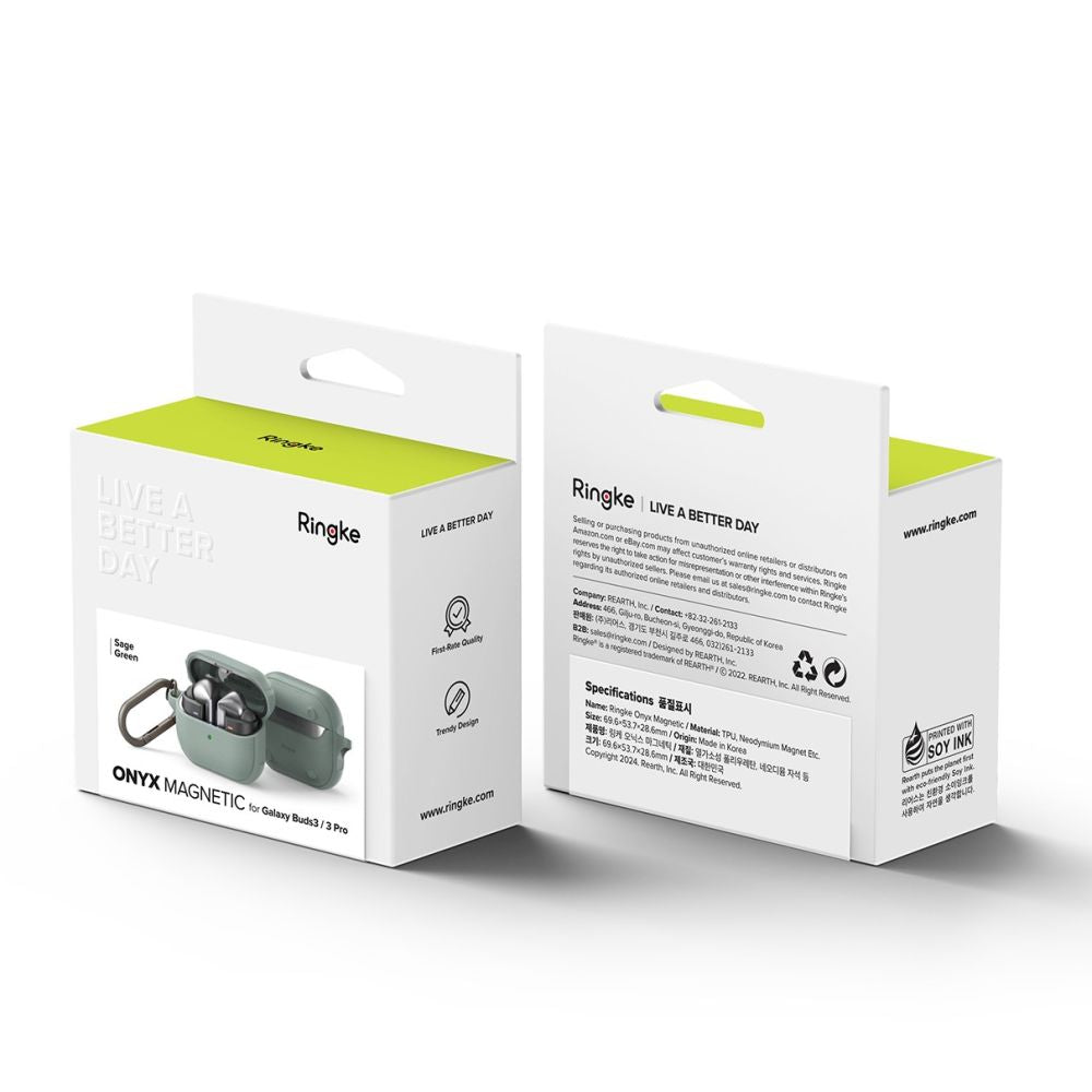 PUZDRO NA  SAMSUNG GALAXY BUDS 3 / 3 PRO RINGKE ONYX MAGNETIC MAGSAFE SAGE GREEN