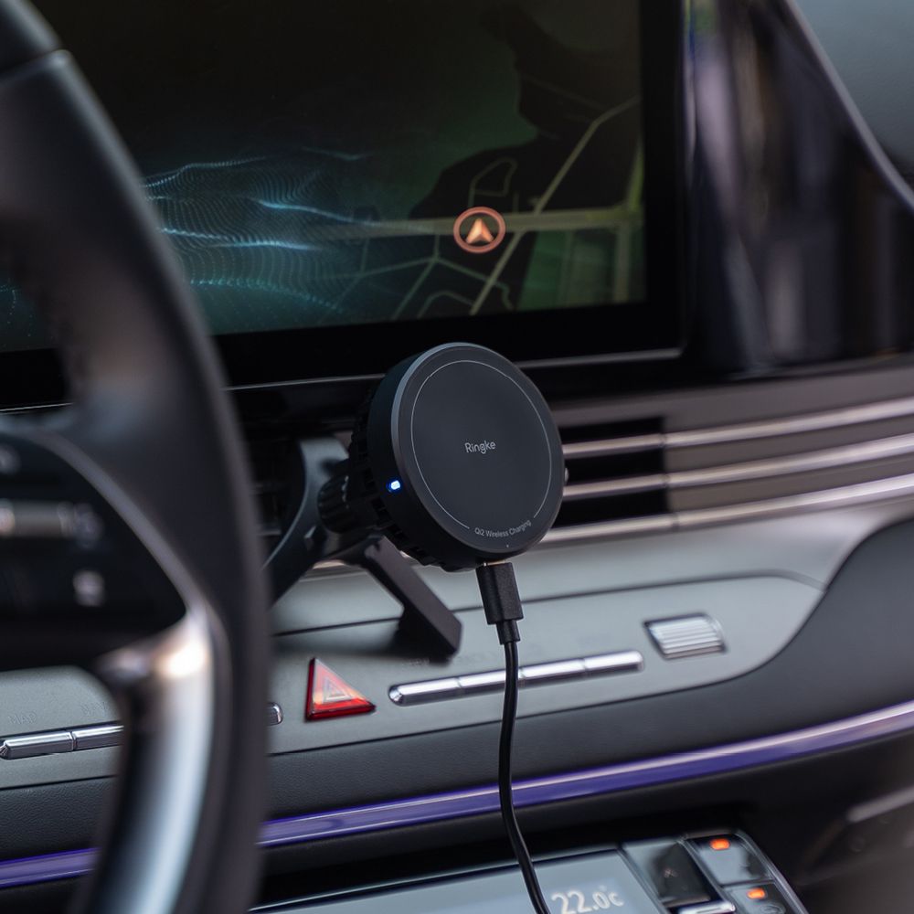 DRŽIAK TELEFÓNU DO AUTA S BEZDRÔTOVÝM NABÍJANÍM RINGKE PELTIER QI2 MAGNETIC MAGSAFE VENT CAR MOUNT WIRELESS CHARGER 15W BLACK
