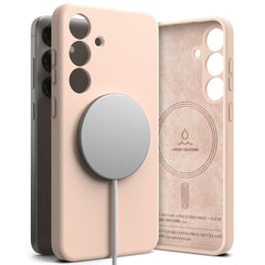 KRYT RINGKE SILICONE MAGNETIC MAGSAFE GALAXY S25+ PLUS PINK SAND