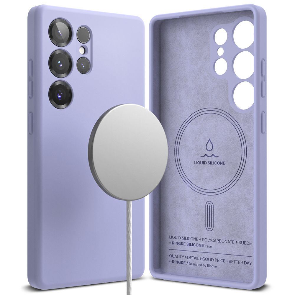 KRYT RINGKE SILICONE MAGNETIC MAGSAFE GALAXY S25 ULTRA LAVENDER