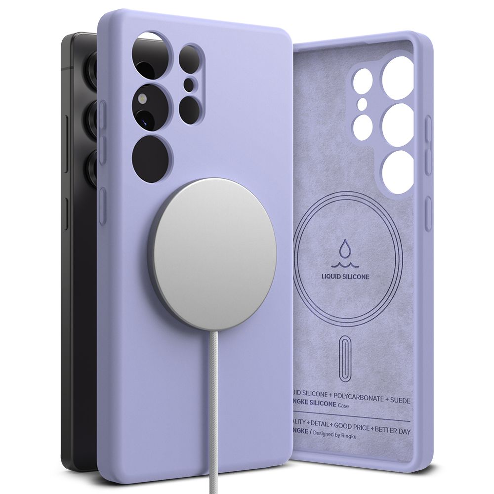 KRYT RINGKE SILICONE MAGNETIC MAGSAFE GALAXY S25 ULTRA LAVENDER