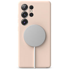 KRYT RINGKE SILICONE MAGNETIC MAGSAFE GALAXY S25 ULTRA PINK SAND
