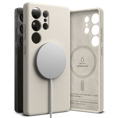 KRYT RINGKE SILICONE MAGNETIC MAGSAFE GALAXY S25 ULTRA STONE