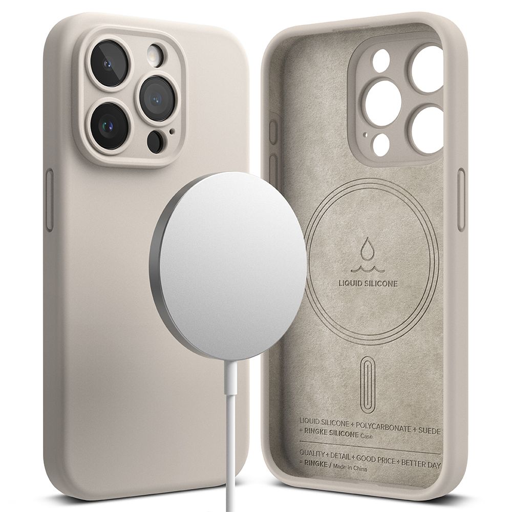 KRYT RINGKE SILICONE MAGNETIC MAGSAFE IPHONE 15 PRO STONE