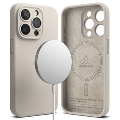 KRYT RINGKE SILICONE MAGNETIC MAGSAFE IPHONE 15 PRO STONE