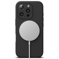 KRYT NA IPHONE 16 PRO RINGKE SILICONE MAGNETIC MAGSAFE BLACK