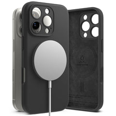 KRYT NA IPHONE 16 PRO RINGKE SILICONE MAGNETIC MAGSAFE BLACK