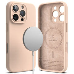 KRYT NA  IPHONE 16 PRO MAX RINGKE SILICONE MAGNETIC MAGSAFE PINK SAND