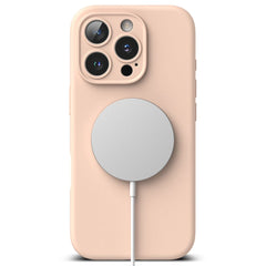 KRYT NA  IPHONE 16 PRO MAX RINGKE SILICONE MAGNETIC MAGSAFE PINK SAND