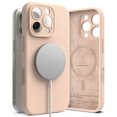 KRYT NA  IPHONE 16 PRO MAX RINGKE SILICONE MAGNETIC MAGSAFE PINK SAND