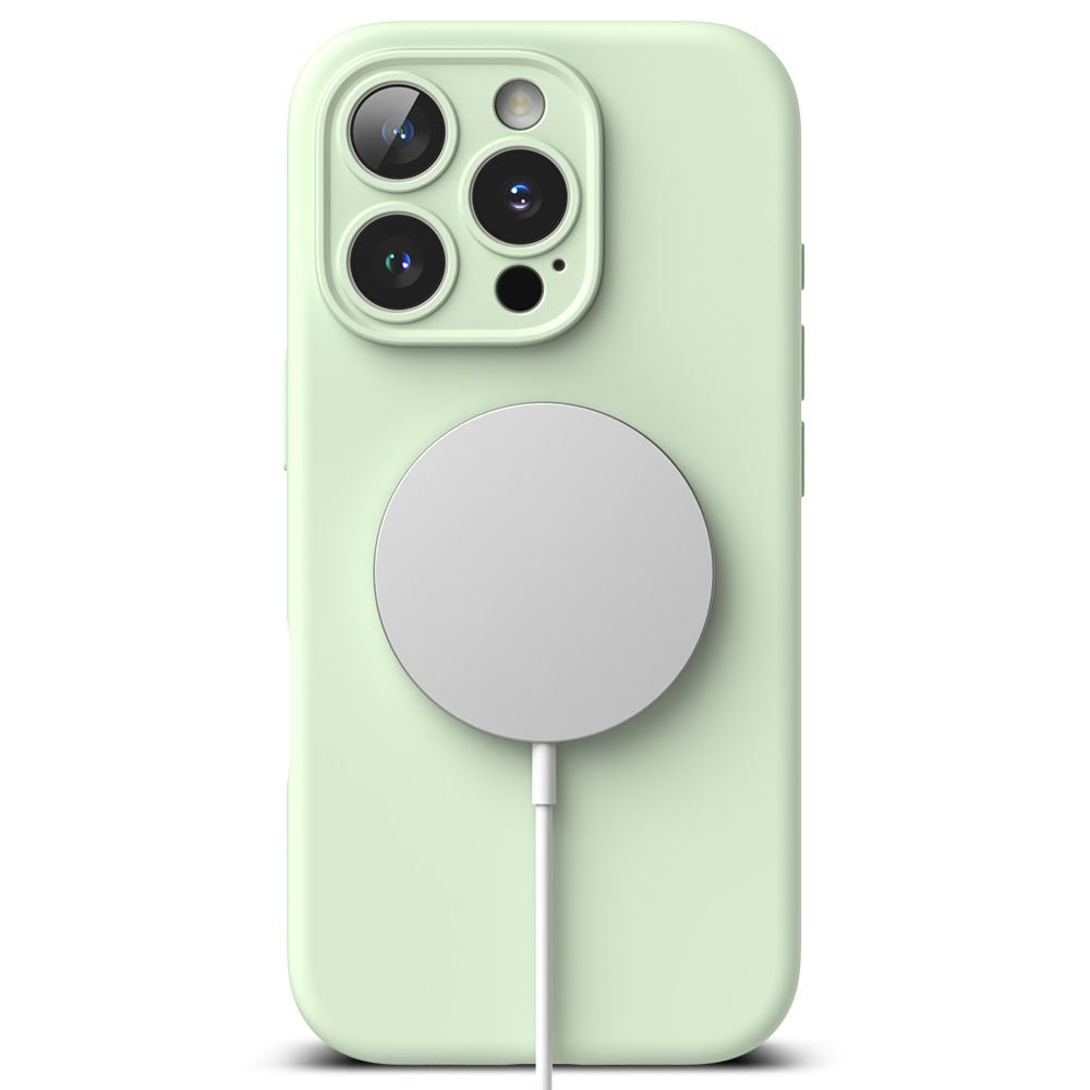 KRYT NA  IPHONE 16 PRO MAX RINGKE SILICONE MAGNETIC MAGSAFE SOFT MINT
