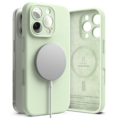 KRYT NA  IPHONE 16 PRO MAX RINGKE SILICONE MAGNETIC MAGSAFE SOFT MINT