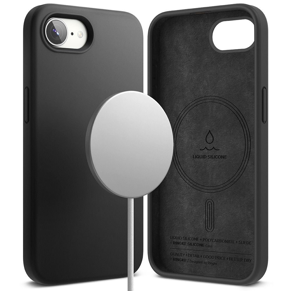 KRYT RINGKE SILICONE MAGNETIC MAGSAFE IPHONE 16E BLACK
