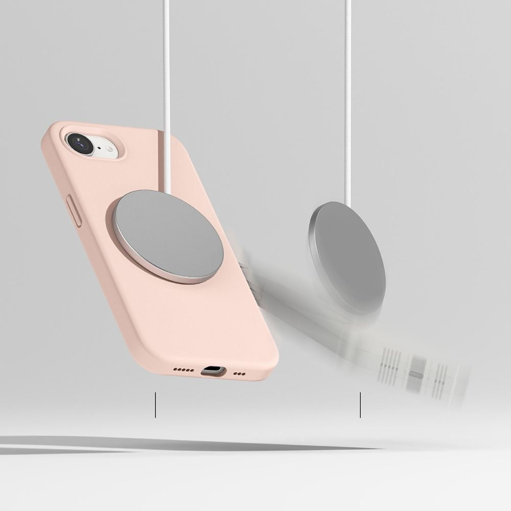 KRYT RINGKE SILICONE MAGNETIC MAGSAFE IPHONE 16E PINK SAND