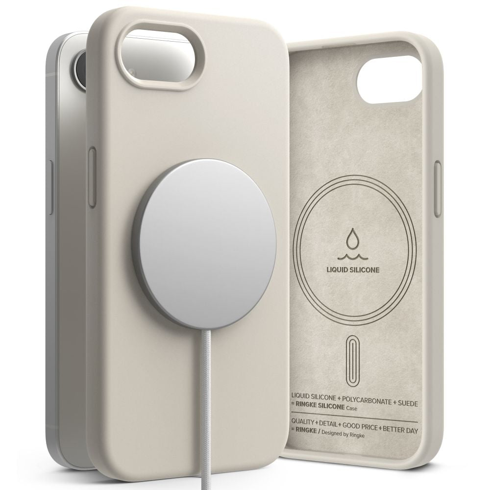 KRYT RINGKE SILICONE MAGNETIC MAGSAFE IPHONE 16E STONE