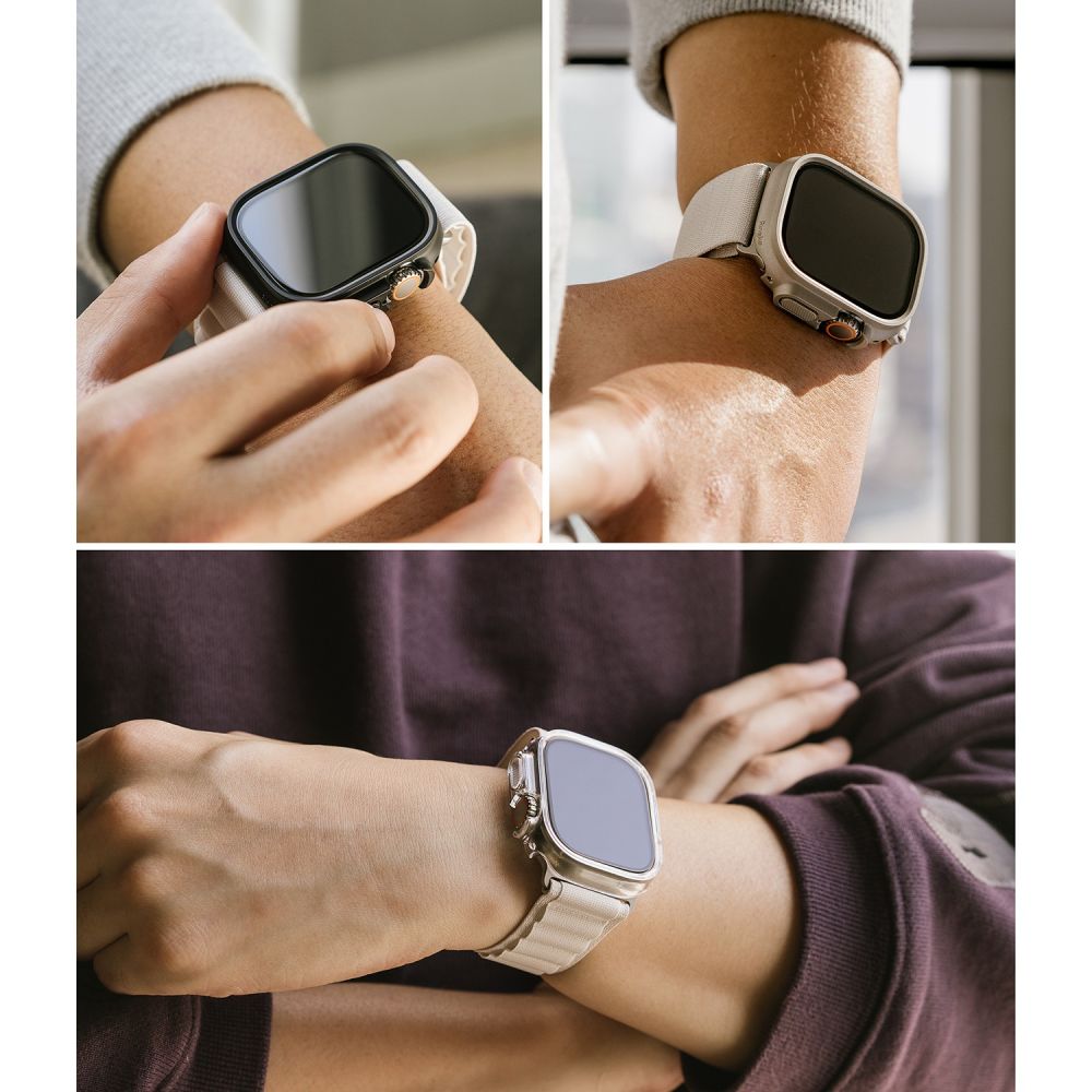 2X OCHRANNÉ PUZDRO NA APPLE WATCH ULTRA 49 MM RINGKE SLIM 2-PACK CLEAR & MATTE BLACK