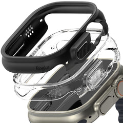 2X OCHRANNÉ PUZDRO NA APPLE WATCH ULTRA 49 MM RINGKE SLIM 2-PACK CLEAR & MATTE BLACK