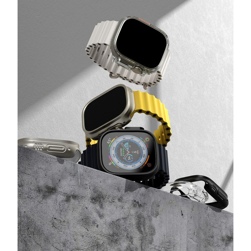 2X OCHRANNÉ PUZDRO NA APPLE WATCH ULTRA 49 MM RINGKE SLIM 2-PACK CLEAR & MATTE BLACK