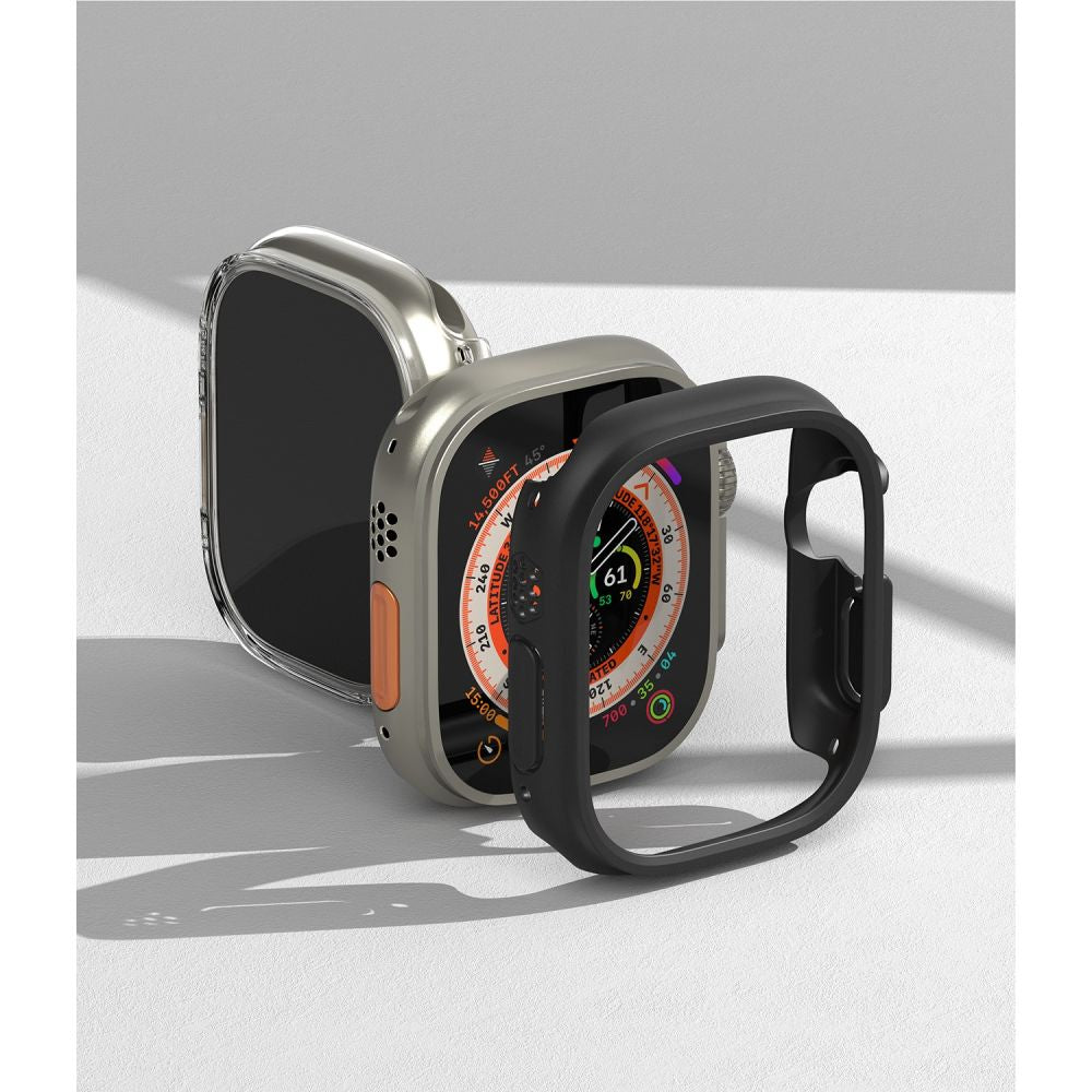 2X OCHRANNÉ PUZDRO NA APPLE WATCH ULTRA 49 MM RINGKE SLIM 2-PACK CLEAR & MATTE BLACK