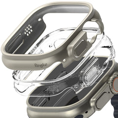 2X OCHRANNÉ PUZDRO NA APPLE WATCH ULTRA 49 MM RINGKE SLIM 2-PACK CLEAR & TITANIUM GREY