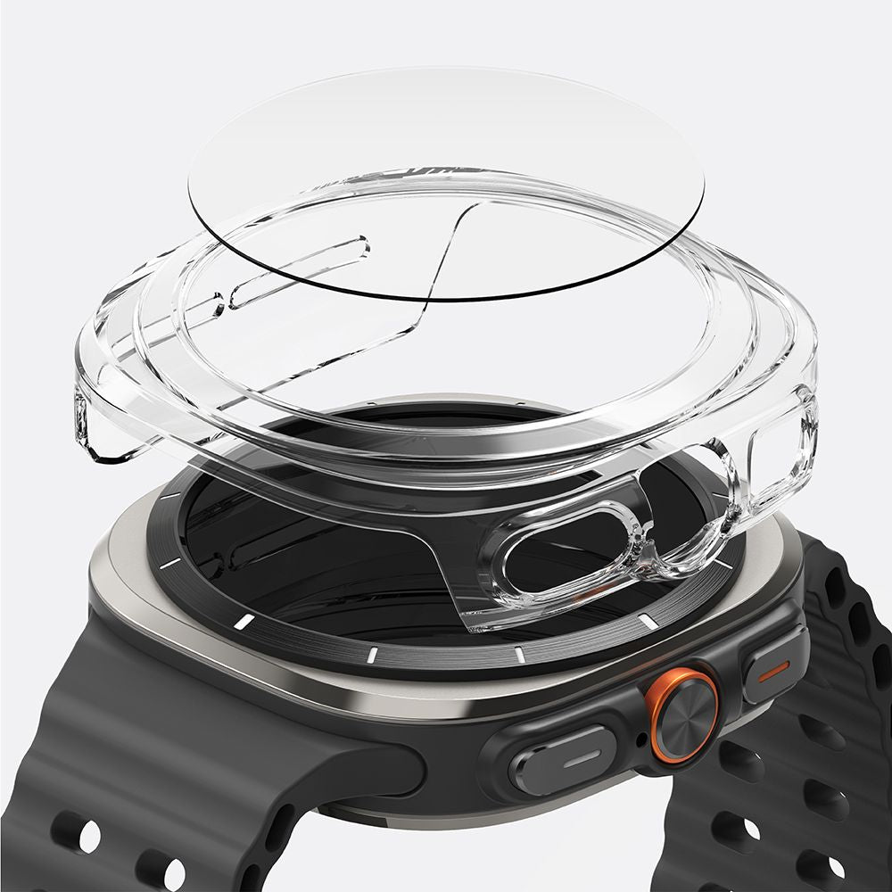 OCHRANNÉ PUZDRO S TVRDENÝM SKLOM NA SAMSUNG GALAXY WATCH ULTRA (47 MM) RINGKE SLIM & TEMPERED GLASS CLEAR