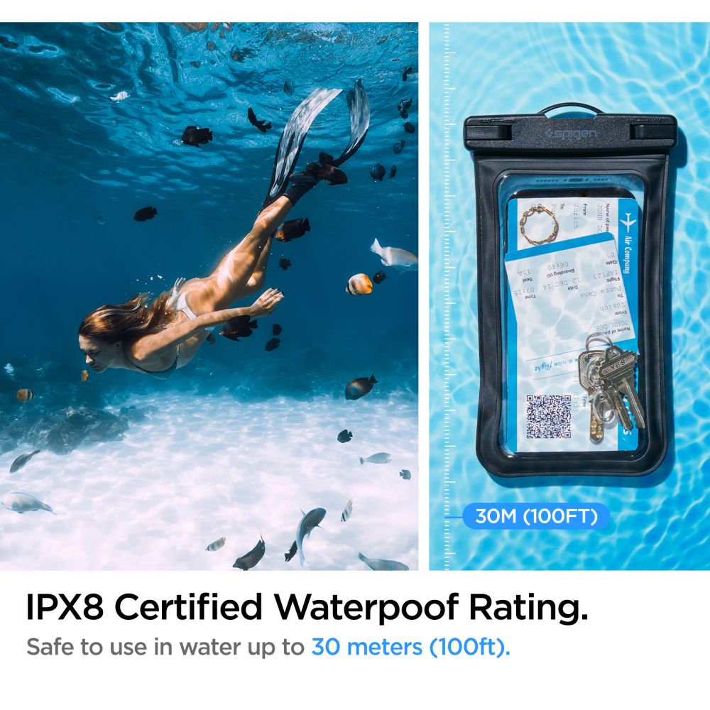 VODOTESNÉ PUZDRO SPIGEN A601 UNIVERSAL WATERPROOF CASE BLACK