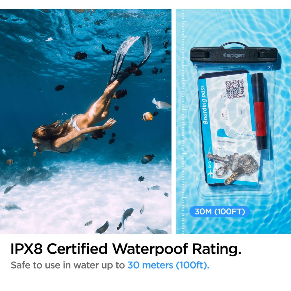 VODOTESNÉ PUZDRO SPIGEN A601 UNIVERSAL WATERPROOF CASE CRYSTAL CLEAR