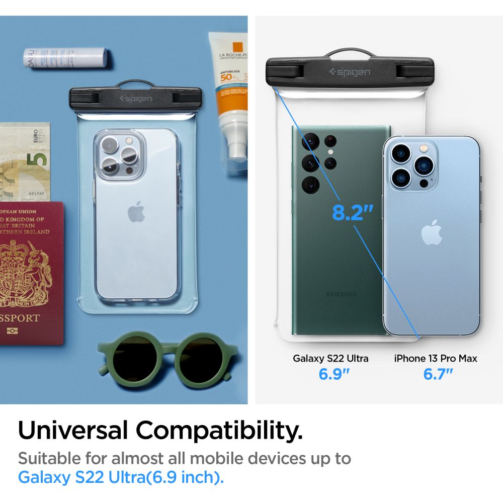 VODOTESNÉ PUZDRO SPIGEN A601 UNIVERSAL WATERPROOF CASE CRYSTAL CLEAR
