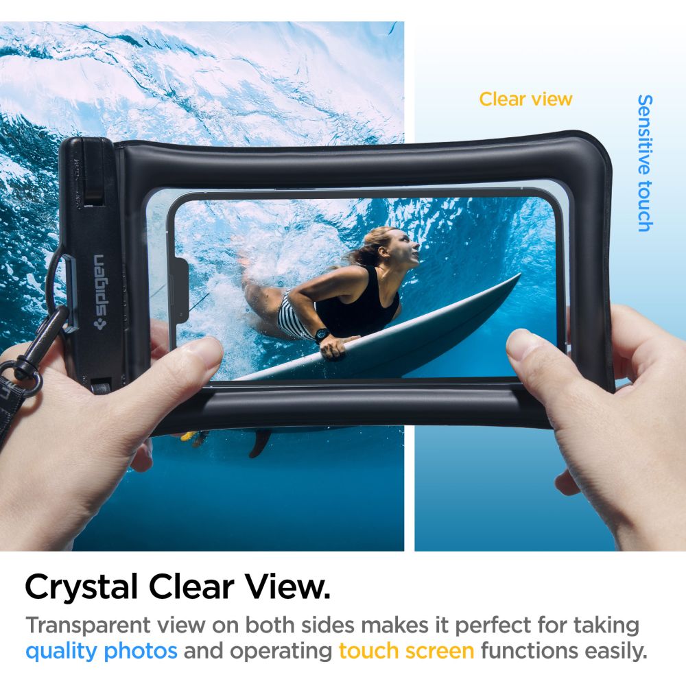 VODOTESNÉ PUZDRO SPIGEN A610 UNIVERSAL WATERPROOF FLOAT CASE 2-PACK BLACK