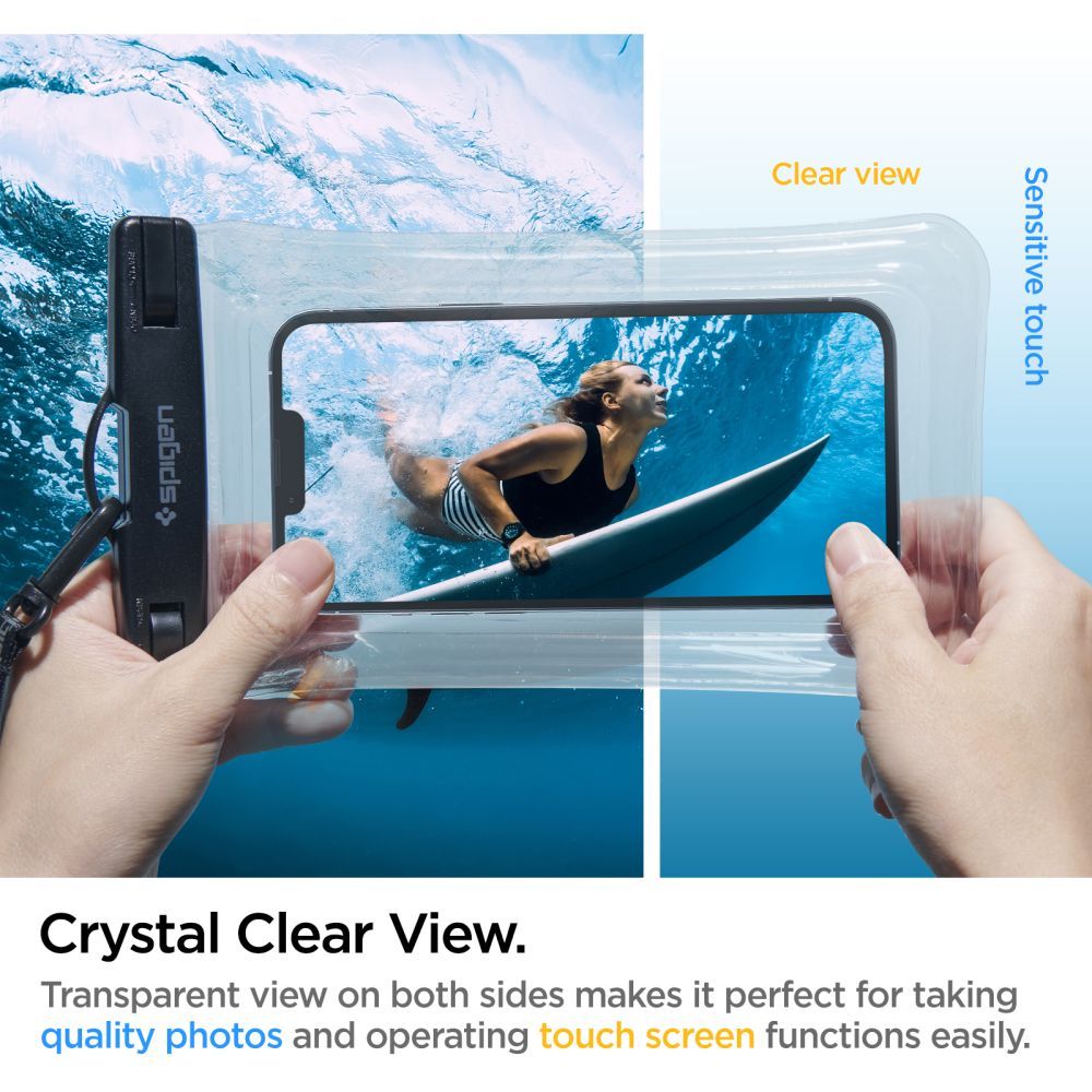 VODOTESNÉ PUZDRO SPIGEN A610 UNIVERSAL WATERPROOF FLOAT CASE CRYSTAL CLEAR
