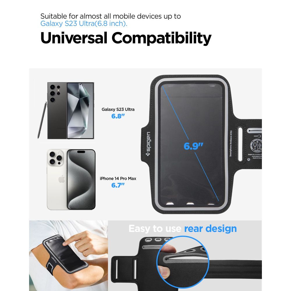 ŠPORTOVÉ PUZDRO NA RAMENO SPIGEN A703 DYNAMIC SHIELD ARMBAND BLACK