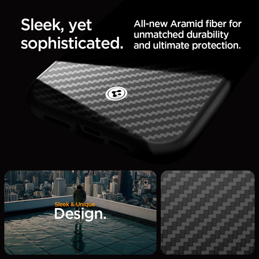 KRYT SPIGEN ENZO ARAMID MAG MAGSAFE IPHONE 15 PRO MAX MATTE BLACK