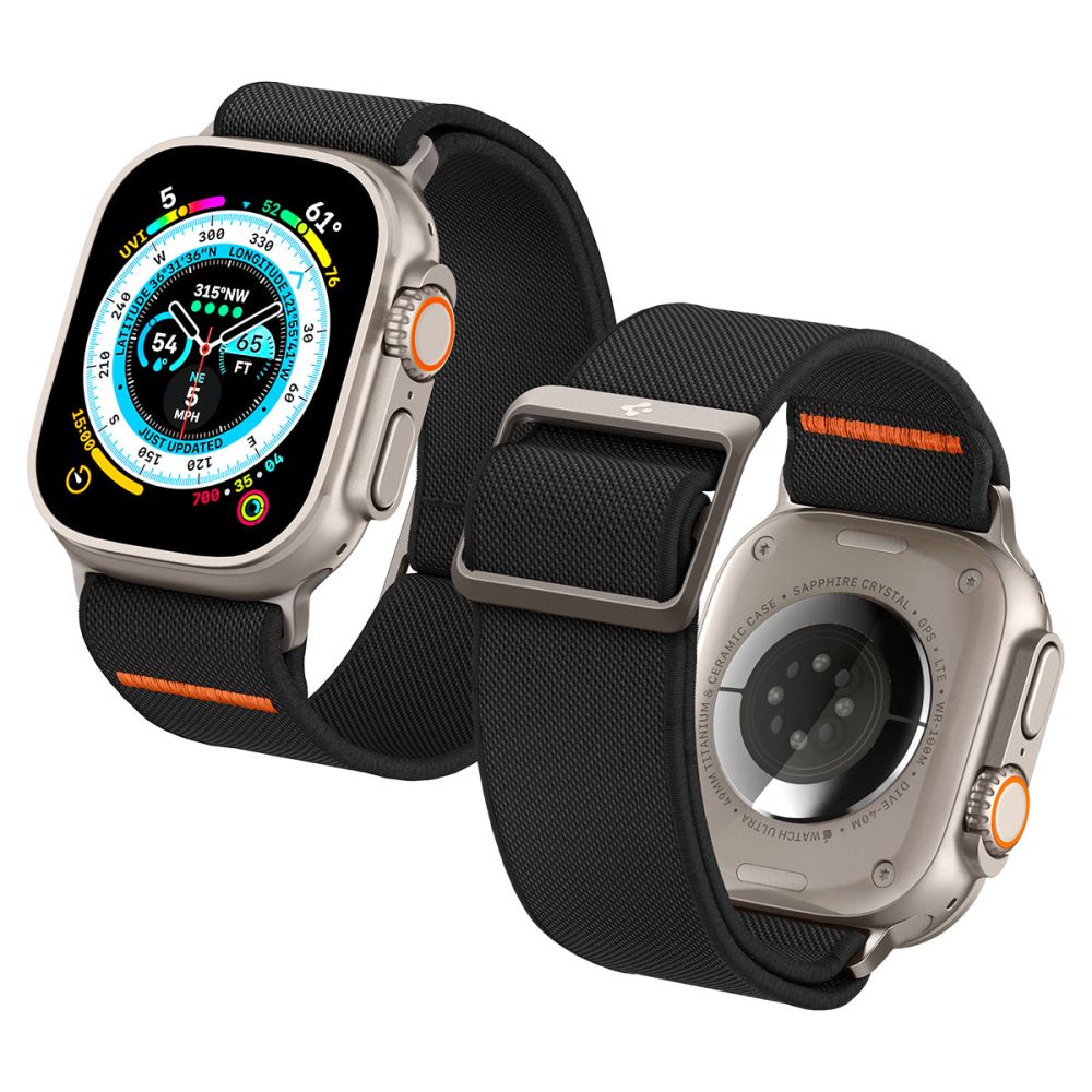 REMIENOK SPIGEN FIT LITE ULTRA APPLE WATCH 6 / 7 / 8 / 9 / 10 / SE / ULTRA 1 / 2 (44 / 45 / 46 / 49 MM) BLACK
