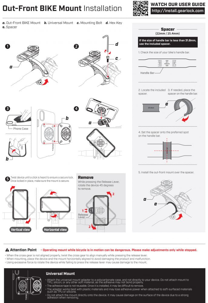 DRŽIAK MOBILU NA BICYKEL SPIGEN GEARLOCK MF100 OUT FRONT BIKE MOUNT