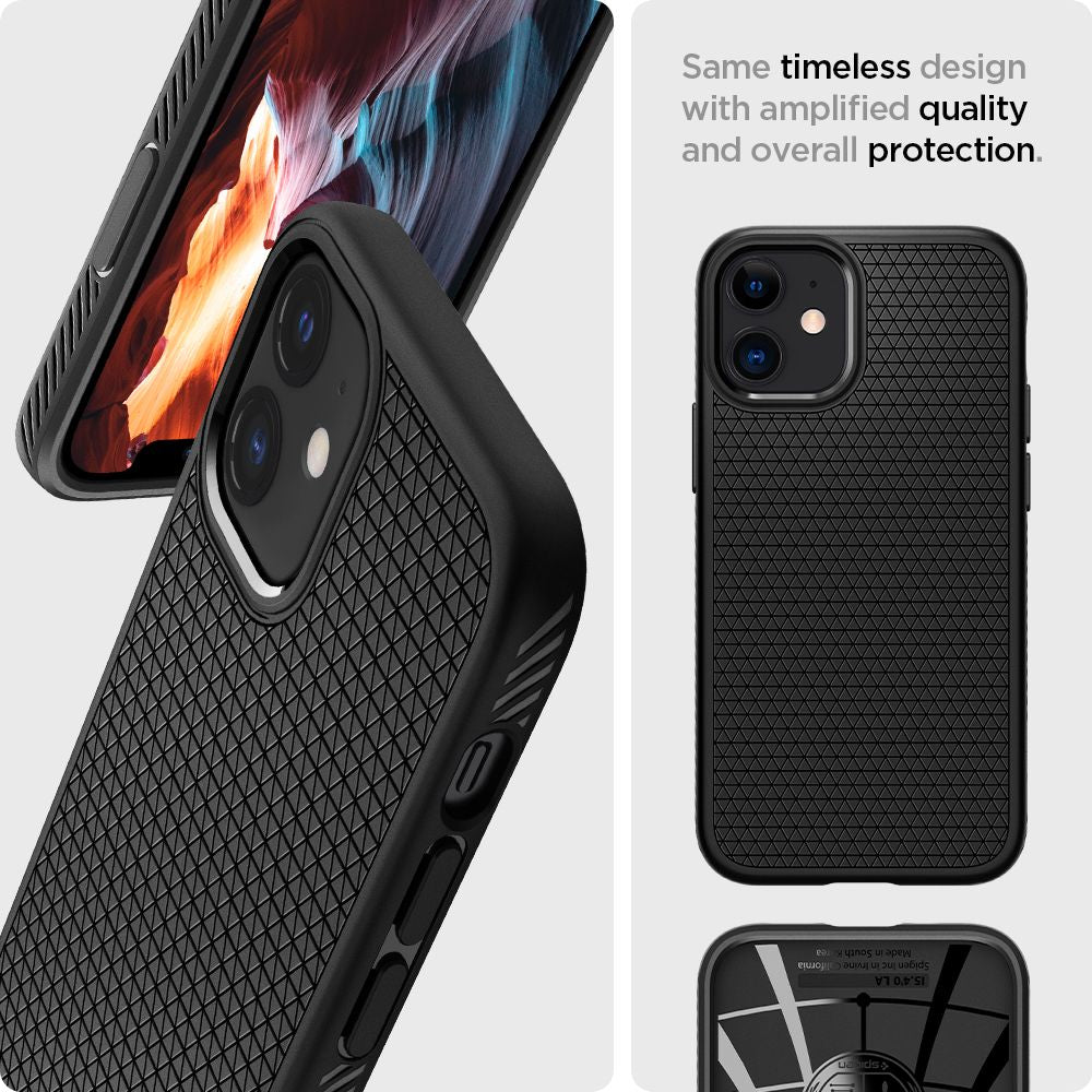 KRYT SPIGEN LIQUID AIR IPHONE 12 MINI MATTE BLACK