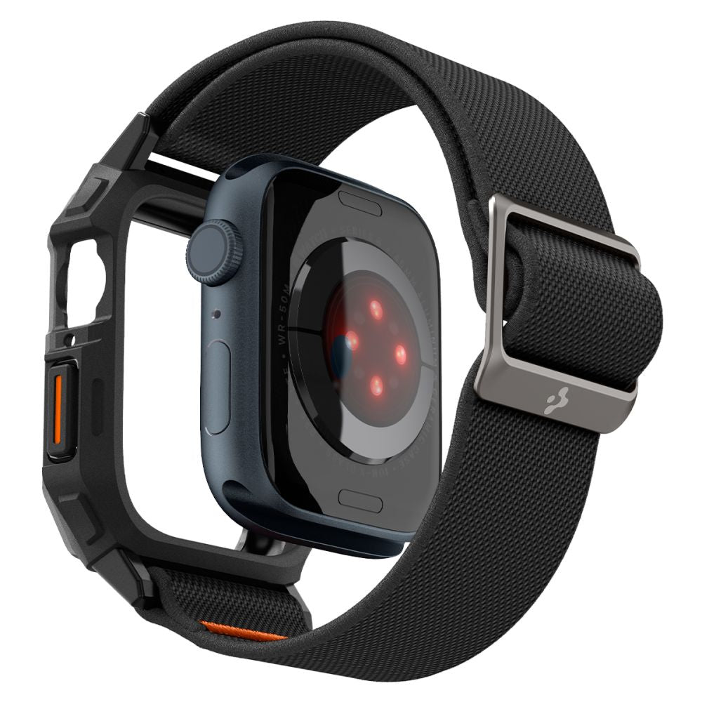 REMIENOK S OCHRANNÝM PUZDROM NA APPLE WATCH 4 / 5 / 6 / 7 / 8 / 9 / SE 44 / 45 MM SPIGEN LITE FIT ”PRO” MATTE BLACK