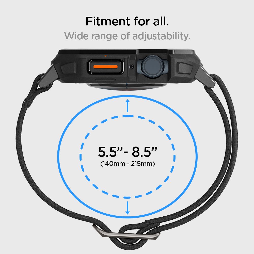 REMIENOK S OCHRANNÝM PUZDROM NA APPLE WATCH 4 / 5 / 6 / 7 / 8 / 9 / SE 44 / 45 MM SPIGEN LITE FIT ”PRO” MATTE BLACK