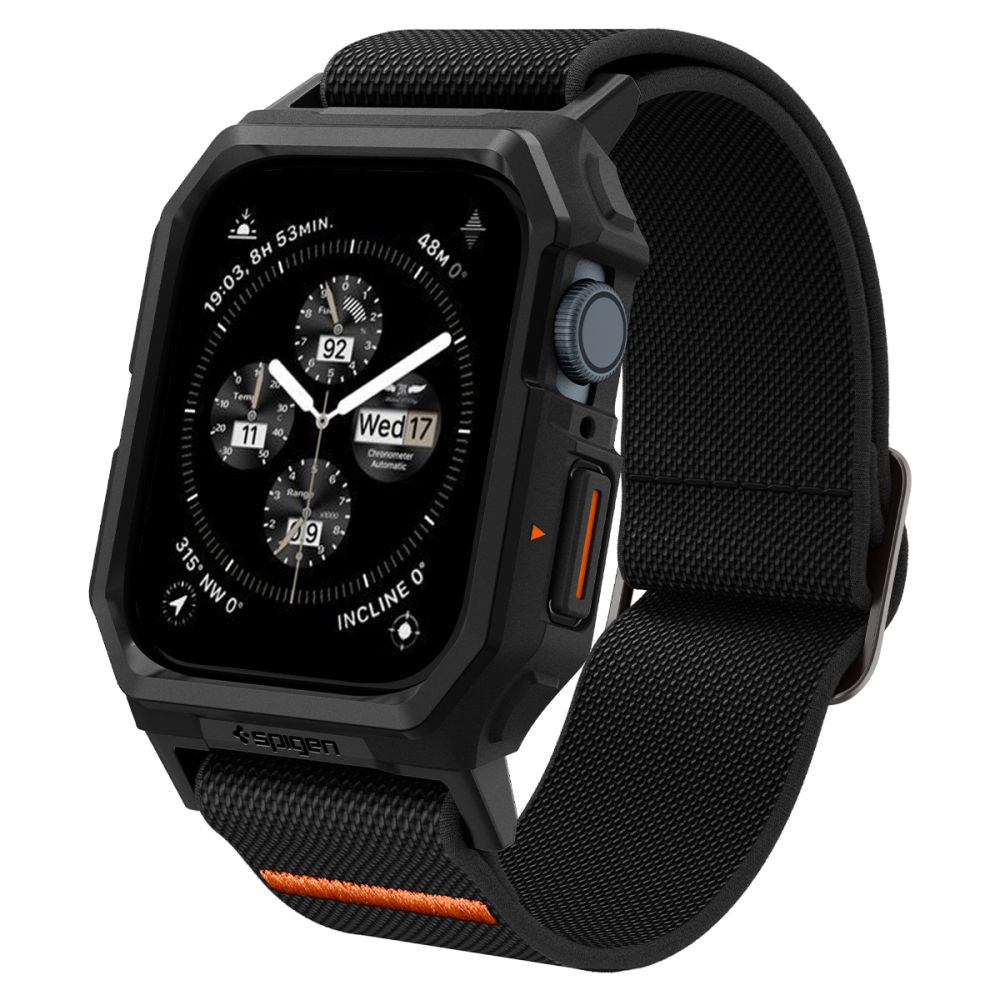REMIENOK S OCHRANNÝM PUZDROM NA APPLE WATCH 4 / 5 / 6 / 7 / 8 / 9 / SE 44 / 45 MM SPIGEN LITE FIT ”PRO” MATTE BLACK